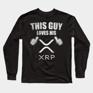 This Guy Loves His Ripple XRP Coin Valentine Crypto Token Cryptocurrency Blockchain Wallet Birthday Gift For Men Women Kids Long Sleeve T-Shirt